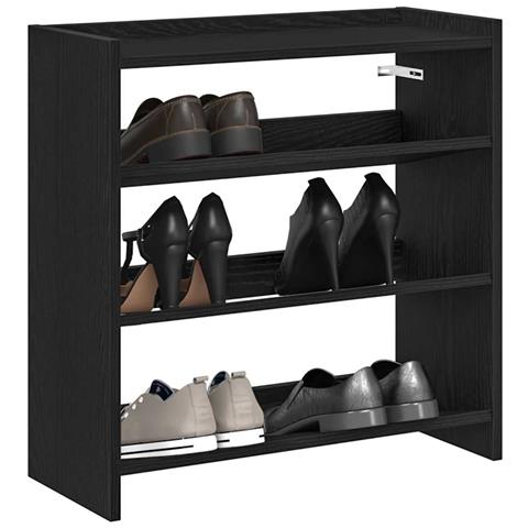 Scarpiera Nera 60x25x62 cm in Legno Multistrato - Foto 2
