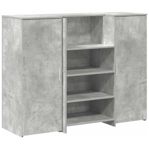 Banco Reception Grigio Cemento 135x50x103,5cm Legno Multistrato - Foto 1