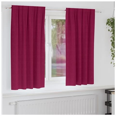 Tende con tende 2 pcs Rosso vino 175x140cm Poliestere - Foto 2