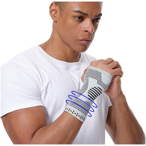 Guanti Di Supporto Polso Sportivi Grigio (paio) - Fasce Compressione Traspiranti Xl - Foto 7