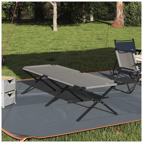 Letto da campeggio pieghevole Grigio Tessuto Oxford - Foto 2