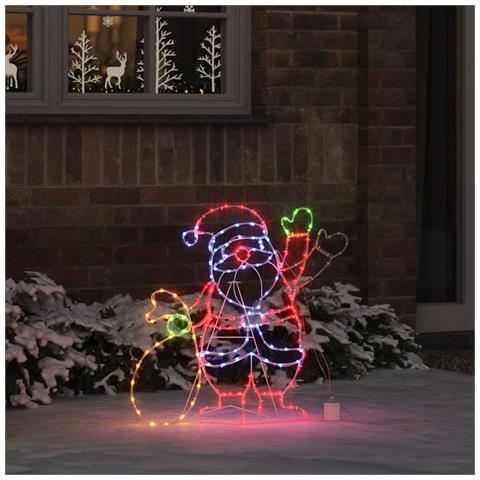 Luce Babbo Natale Multicolore 58.5 x 60 x 1.3 cm Ferro - Foto 2