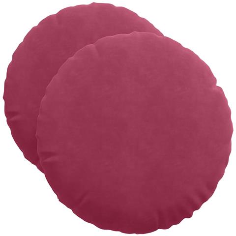 Cuscini per Seduta 2 pcs Rosso Vino Ø 40 x 13 cm Velluto - Foto 1
