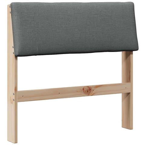 Testiera imbottita Grigio scuro 80 cm Pino massello - Foto 1