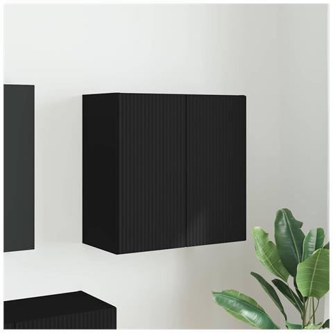 Mobile TV da parete Nero 59,5 x 31 x 60 cm Legno multistrato - Foto 2
