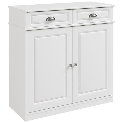 Sobuy Scarpiera Salvaspazio Con 2 Porte E 2 Cassetti, Bianca, Capacità 74 Kg - Foto 1