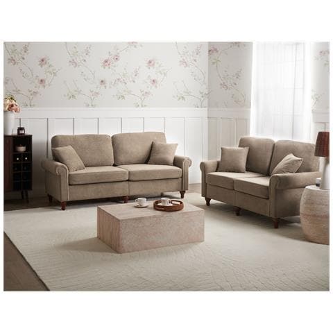 Set Da Salotto 5 Posti Ginnerup Tessuto Marrone - Foto 1