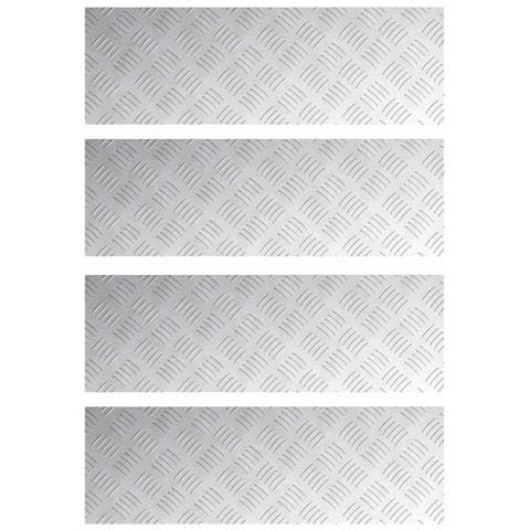 Dischi Quadrati 4 pcs Argento 75 x 25 cm Alluminio - Foto 1