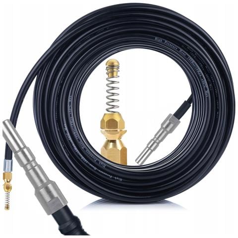 Tubo Flessibile Per Pulizia Fognature 10m - Compatibile Con Idropulitrici Kranzle D12/nilfisk Alto /kew | Ottone, 200 Bar, 60°c - Foto 1
