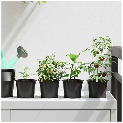 Vaso per Fiori 200 pcs Nero Ø 15 x 12.5 cm Plastica - Foto 2