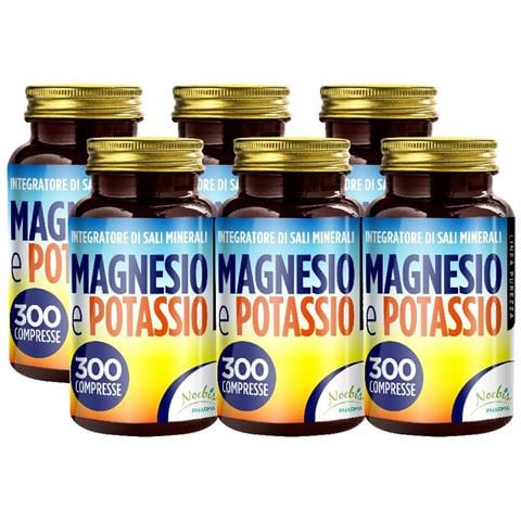 Magnesio e Potassio 300 Compresse - Citrato di Magnesio e Citrato di Potassio - Stanchezza, Affaticamento, Muscoli ed Equilibrio Elettrolitico (Confezione sestupla) - Foto 1