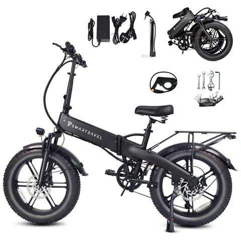 M6 E-bike Pieghevole - Ruota Larga 20''x4.0'' 48v 15ah Autonomia 45-55km Motore 250w Shimano 7v Freni Idraulici - Foto 1