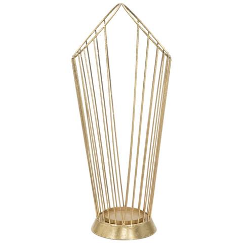 Portaombrelli Glam Stick In Ferro Oro Con Struttura A Fili 25,5x18,5x60 Cm - Foto 1