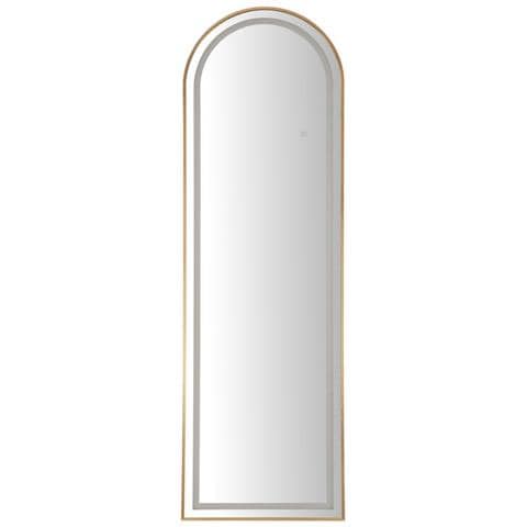 Specchio Da Terra Led Simple Ad Arco Con Cornice Oro 57x166 Cm - Foto 2