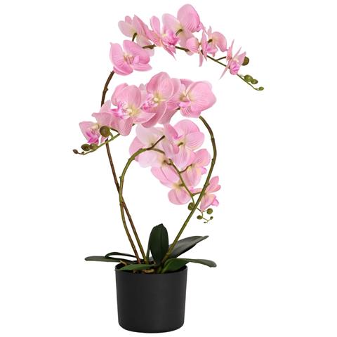 Pianta di Orchidea Artificiale con Vaso Rosa 45 x 15 x 65 cm - Foto 1