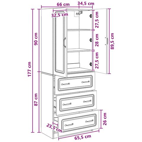 Set di armadi 2 pcs Rovere Artigianale 66 x 34,5 x 87 cm - Foto 8