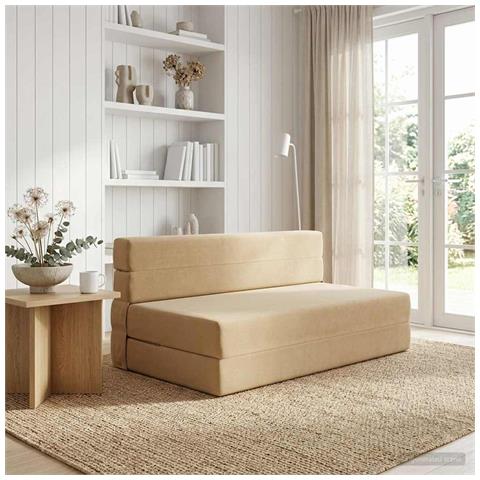 Divano Letto Pieghevole Verde Grigio 152 x 86,5 x 60 cm Tessuto - Foto 2