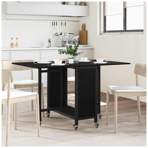 Tavolo da pranzo pieghevole con ruote 130 x 80 x 76,5 cm - Foto 2