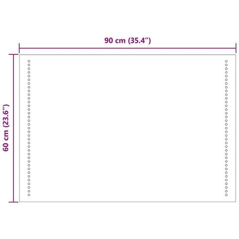 Specchio da bagno LED Trasparente 60 x 90 cm vetro temperato - Foto 9