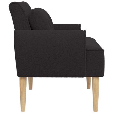 Loveseat con bottoni imbottiti Nero 117 x 67 x 77 cm Bouclé - Foto 2