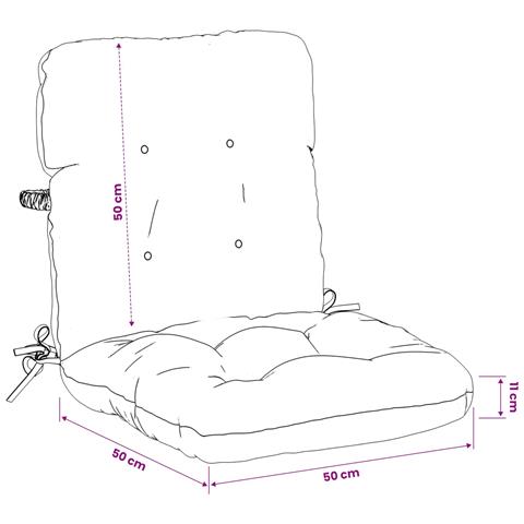 Cuscini per Sedia Alta in 4 Pezzi VIANEN 4 pcs 100% Poliestere - Foto 7