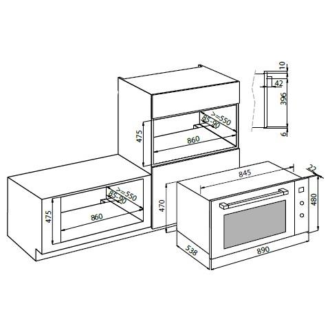 Forno Elettrico da Incasso 8051566439867 Capacità 91 L Multifunzione Ventilato Colore Nero - Foto 3