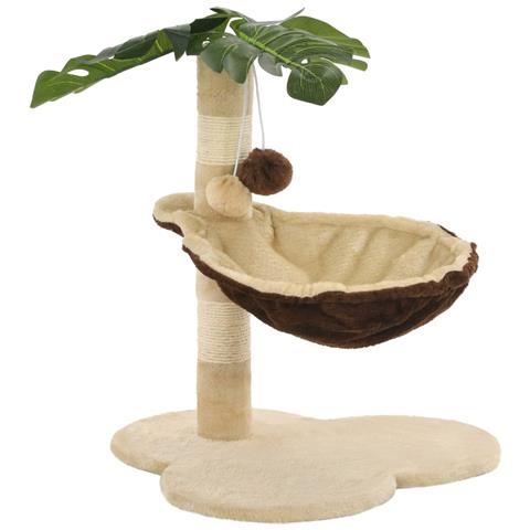 Albero Per Gatti Con Tiragraffi In Sisal 50cm Beige E Marrone - Foto 6