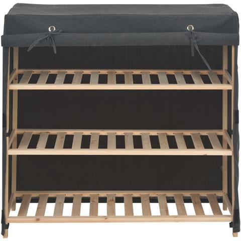 Scarpiera Con Rivestimento Grigia 79x40x80 Cm In Tessuto - Foto 2