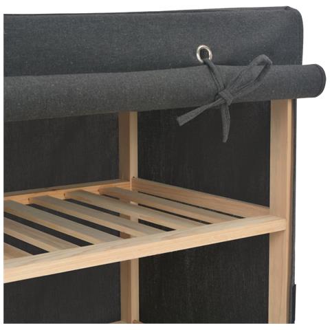 Scarpiera Con Rivestimento Grigia 79x40x80 Cm In Tessuto - Foto 7