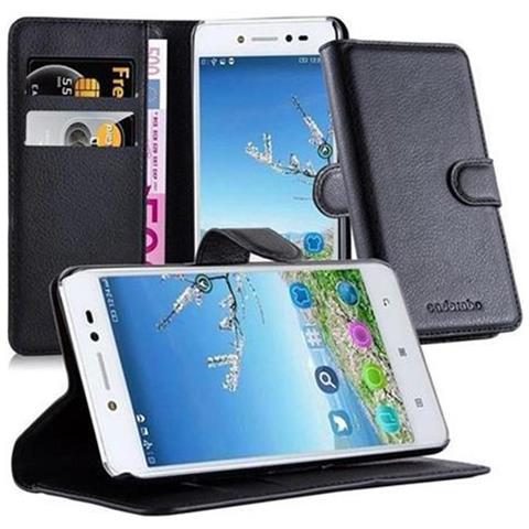 Custodia Compatibile Con Lenovo S90 In Nero Carbone - Coperchio Protettiva Con Chiusura Magnetica, Funzione Stand E Tasca Per Le Carte - Foto 1