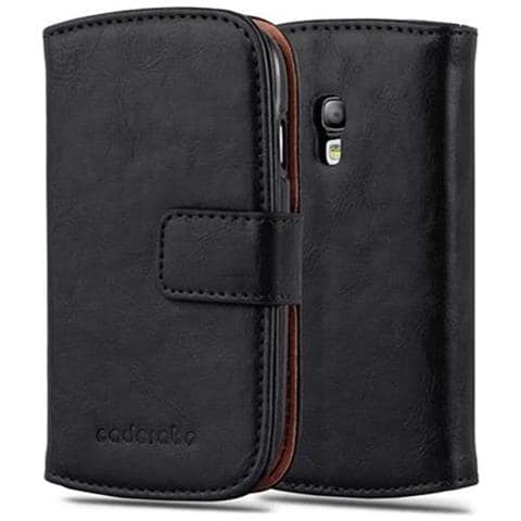 Custodia Compatibile Con Samsung Galaxy S3 Mini In Nero Grafite - Coperchio Protettiva Con Chiusura Magnetica, Funzione Stand E Tasca Per Le Carte - Foto 2