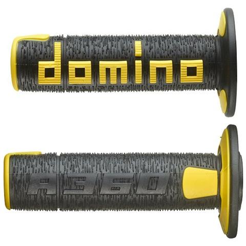 Coppia Manopole In Gomma Scritta Grande Modello A360 In Gomma Bicolore Nero / Arancio Per Moto Off Road Cross / Enduro Lunghezza: 120 Mm Codice Prodotto A36041c4047a7-0 - Foto 1