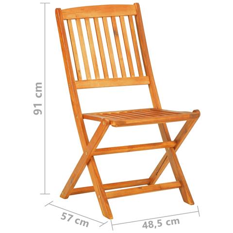 Set Da Pranzo Da Giardino 9 Pz Pieghevole In Massello Di Acacia - Foto 2