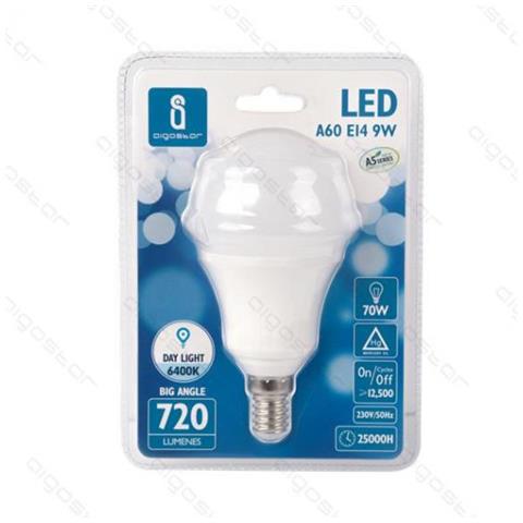 Lampadina Led A5 A60 9w Attacco E14 - 765 Lumen - 6400k Luce Fredda - Grande Angolo 280 Gradi Misura D60h115mm Cri80ra - Foto 2