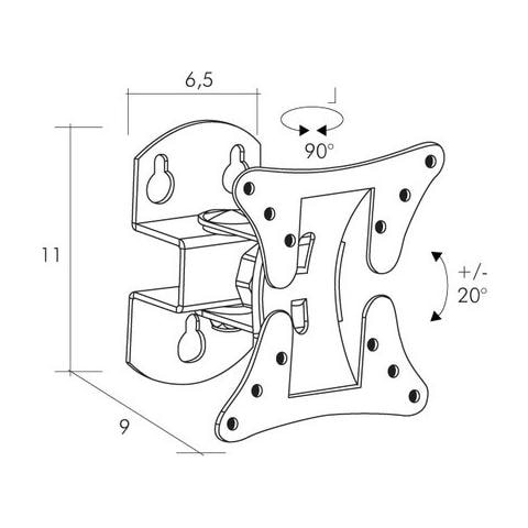 Supporto da Parete Universale per TV fino a 30" Portata Max 20 Kg - Foto 2