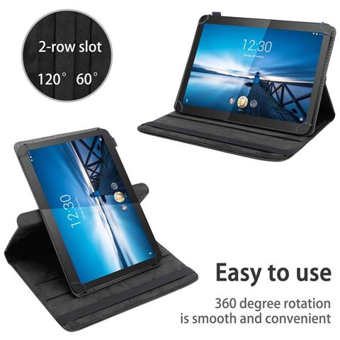 Cadorabo Custodia Per Tablet Compatibile Con Lenovo Tab 4 10 (10.1 Zoll) In Nero - Coperchio Protettivo A 360 Gradi Fatto Di Finta Pelle Con Funzione Di Stand E Banda Elastica - Foto 2