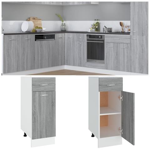 Mobile con Cassetto “Lyon” Grigio Sonoma 30x46x81,5 - Foto 10