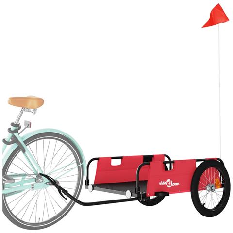 Rimorchio Per Bici Da Carico Rosso In Tessuto Oxford E Ferro - Foto 2