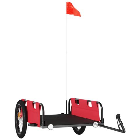 Rimorchio Per Bici Da Carico Rosso In Tessuto Oxford E Ferro - Foto 1