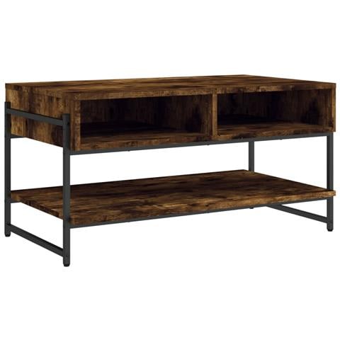 Tavolino Da Salotto Rovere Fumo 90x50x45cm In Legno Multistrato - Foto 2