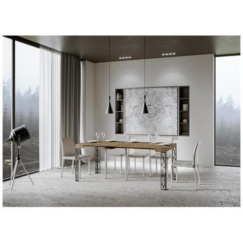 Consolle Allungabile 90x40/196 Cm Ghibli Small Telaio Antracite - Noce - Foto 2