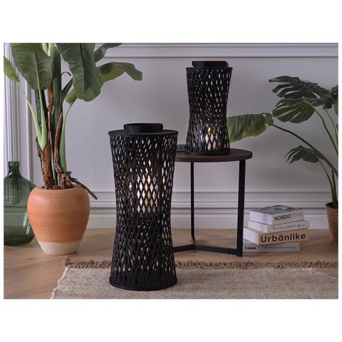 Lanterna Legno Di Bambù Nero 58 Cm Mactan - Foto 1