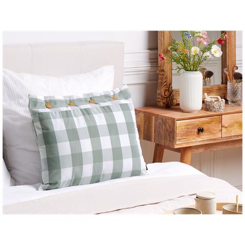 Cuscino Decorativo Tamnine 40 X 60 Cm Trama Gingham Verde Menta - Foto 1