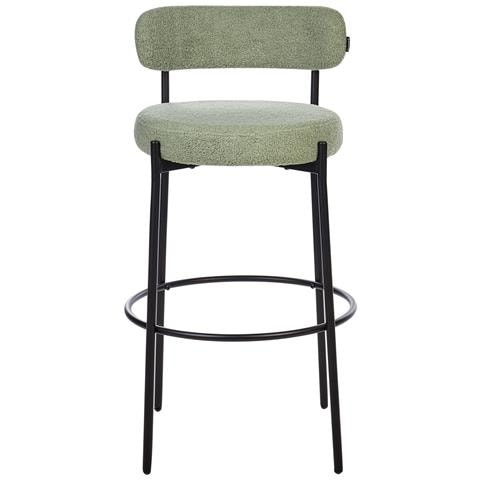 Set Di 2 Sedie Alte Allison Bouclé Verde Chiaro - Foto 2