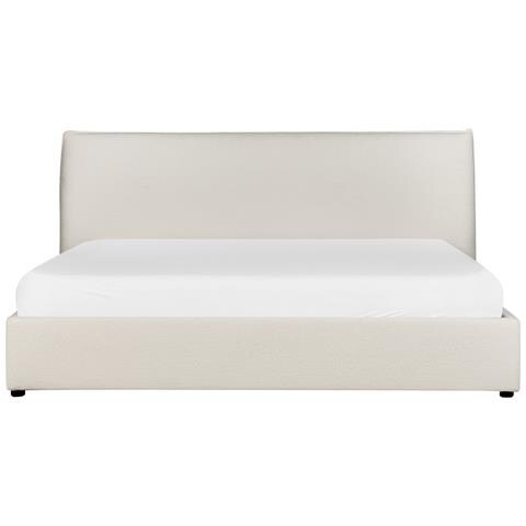 Letto Matrimoniale Contenitore Bouclé Bianco Sporco 180 X 200 Cm Lavaur - Foto 8
