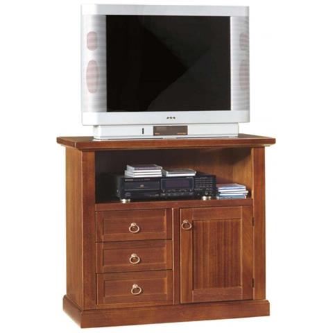 Porta Tv In Legno Arte Povera Tinta Noce 86x38x75 - Foto 1