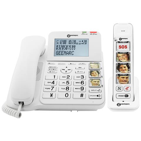 Telefono Per Senior Con Cordless Tasti Foto Amplidect Combi Photo 295, Bianco - Foto 2