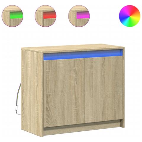 Credenza Con Led Rovere Sonoma 72x34x61 Cm In Legno Multistrato - Foto 2