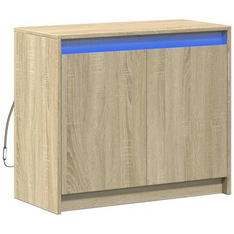 Credenza Con Led Rovere Sonoma 72x34x61 Cm In Legno Multistrato - Foto 3