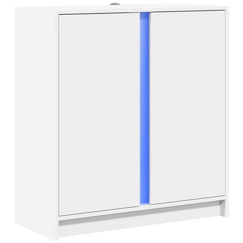 Credenza Con Led Bianca 77x34x85 Cm In Legno Multistrato - Foto 3